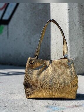 MICHAEL Michael Kors Raven Metallic Crocodile Embossed Leather Bag